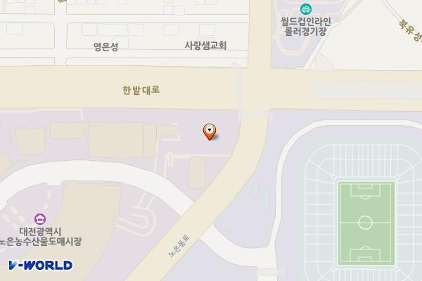 대전노은농수산물도매시장지상주차장 위치 지도 — 대전광역시 유성구 노은동로 33