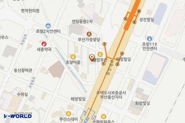 테마모텔 위치 지도 — 부산광역시 동구 중앙대로 243-9