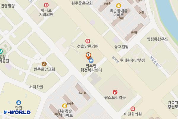 판부면 행정복지센터 위치 지도 — 강원특별자치도 원주시 소초면 치악로 1503