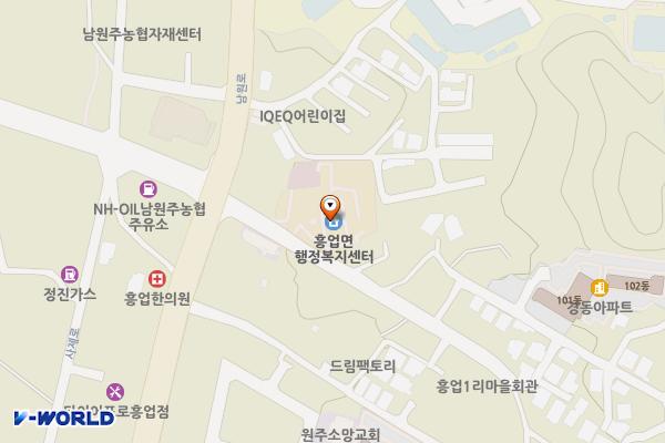 흥업면 행정복지센터 위치 지도 — 강원특별자치도 원주시 흥업면 울업1길 3