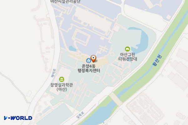 온양4동사무소 위치 지도 — 충청남도 아산시 실옥로 220