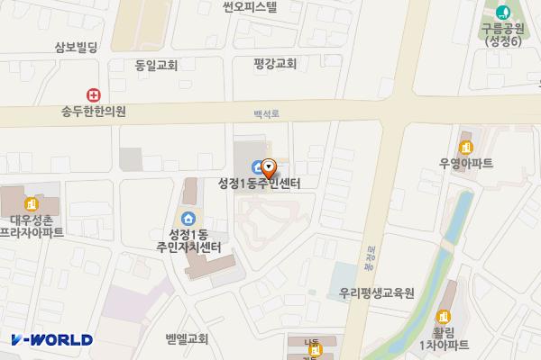 성정1동사무소 위치 지도 — 충청남도 천안시 서북구 성정8길 5