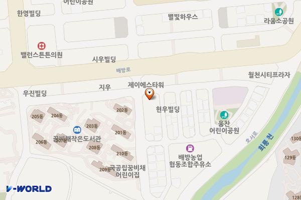 배방읍 북수리 제5공영주차장 위치 지도 — 충청남도 아산시 배방읍 북수리 1844