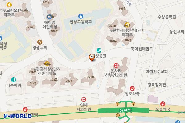 서울 서대문구 북아현문화체육센터 위치 지도 — 서울특별시 서대문구 북아현로1길 50
