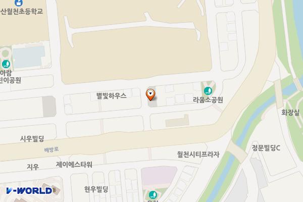 배방읍 북수리 제4공영주차장 위치 지도 — 충청남도 아산시 배방읍 북수리 1612