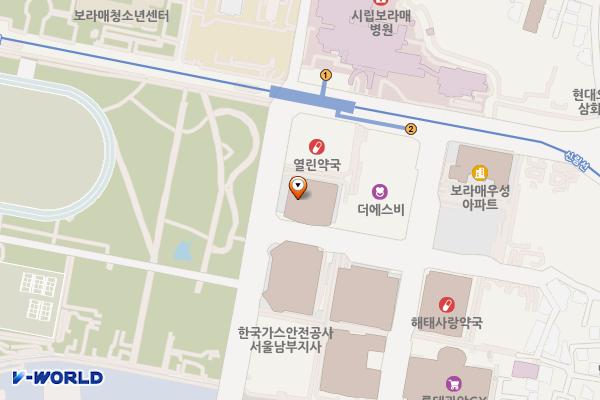 보라매현대파크스퀘어 위치 지도 — 서울특별시 동작구 보라매로5길 35