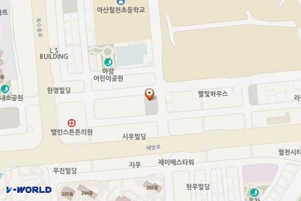 배방읍 북수리 제3공영주차장 위치 지도 — 충청남도 아산시 배방읍 북수리 1649