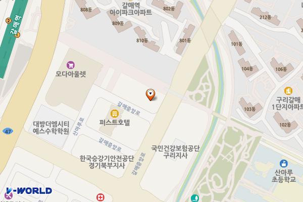 한덕프라자 위치 지도 — 경기도 구리시 갈매중앙로 91
