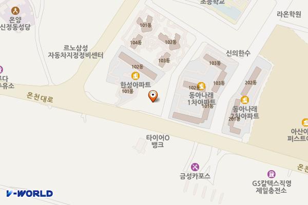 방축동 제4공영주차장 위치 지도 — 충청남도 아산시 방축동 140-31
