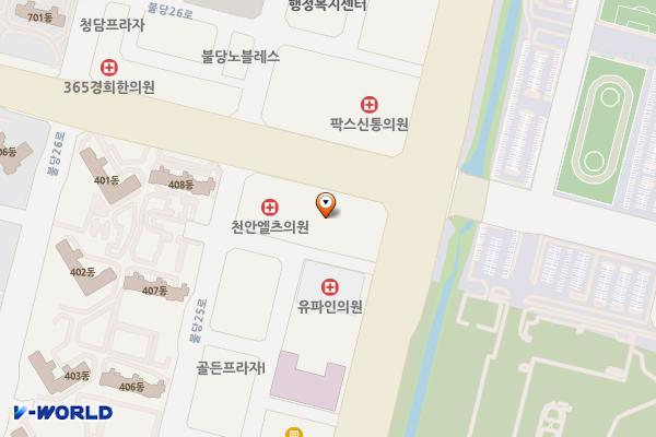 천안마블러스티타워 위치 지도 — 충청남도 천안시 서북구 불당22대로 92