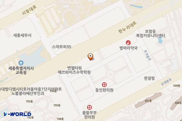 금강시티타워 위치 지도 — 세종특별자치시 한누리대로 2143