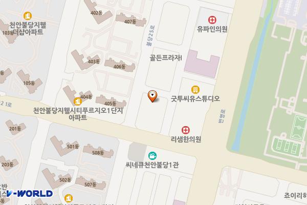 천안선우프라자 위치 지도 — 충청남도 천안시 서북구 불당25로 138
