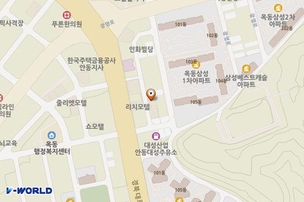 모텔나인 위치 지도 — 경상북도 안동시 옥광1길 8-31