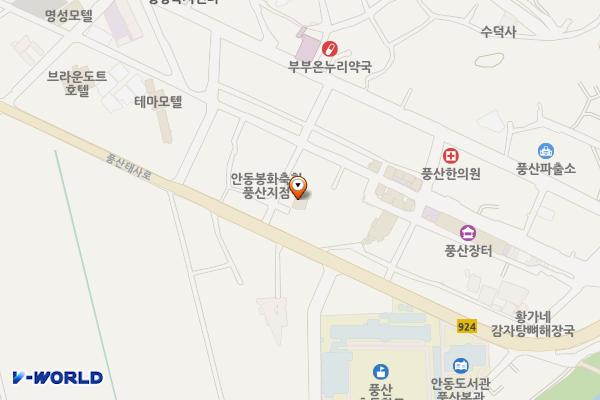 빛난모텔 위치 지도 — 경상북도 안동시 풍산읍 풍산태사로 1053