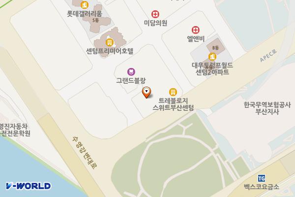 센텀리더스마크 위치 지도 — 부산광역시 해운대구 APEC로 17