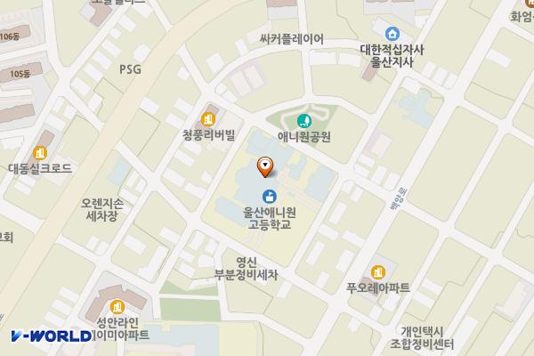울산애니원고등학교 위치 지도 — 울산광역시 중구 성안11길 21