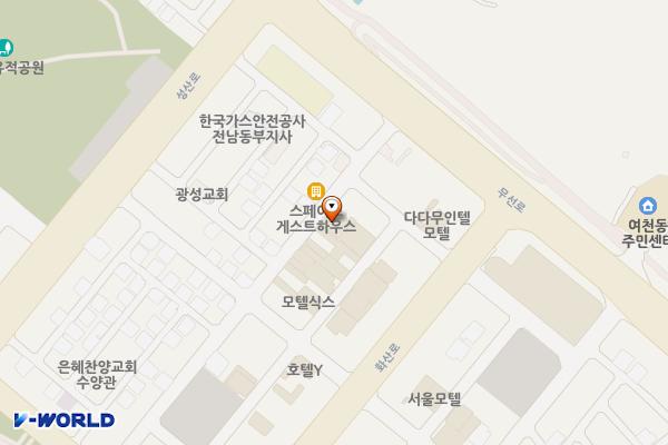 웨스트인호텔 위치 지도 — 전남광주통합특별시 여수시 성산3길 21-11