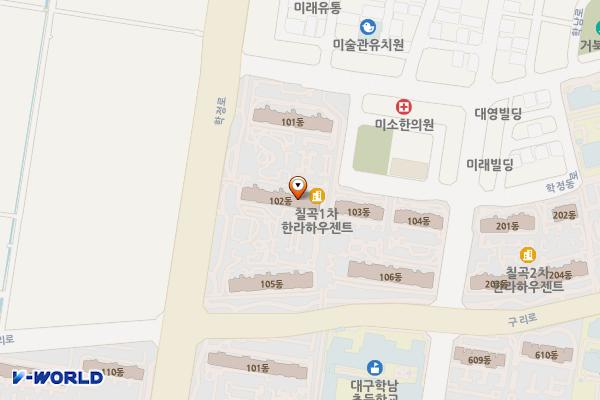 칠곡2차한라하우젠트B 위치 지도 — 대구광역시 북구 학정동로 40