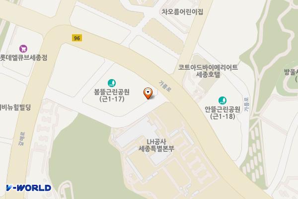 한국토지주택공사세종특별본부 위치 지도 — 세종특별자치시 가름로 238-3