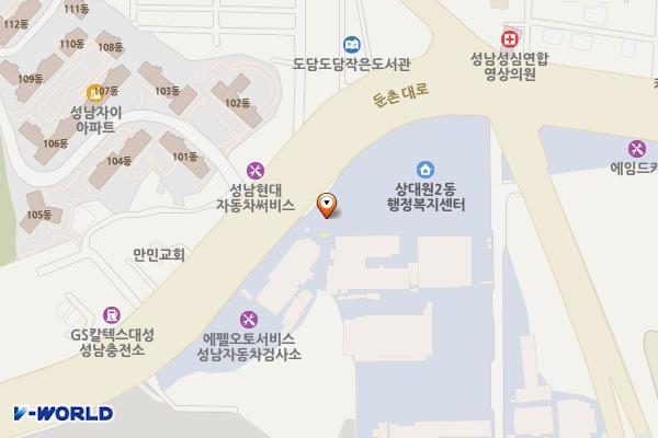 BMW차징스테이션 크란츠테크노지식산업센터 위치 지도 — 경기도 성남시 중원구 둔촌대로 388