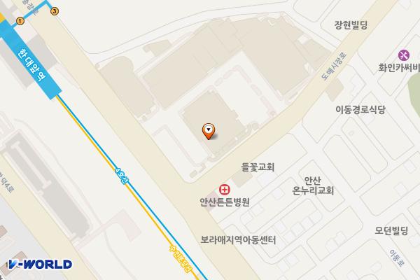BMW차징스테이션 안산농수산물도매시장 위치 지도 — 경기도 안산시 상록구 충장로 312