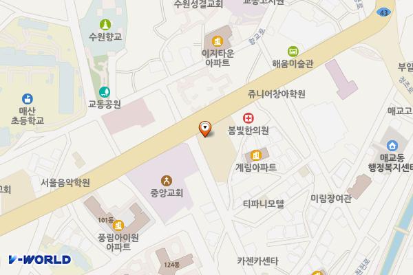 BMW차징스테이션 삼천리빌리지 by삼천리모터스 위치 지도 — 경기도 수원시 팔달구 매산로 116