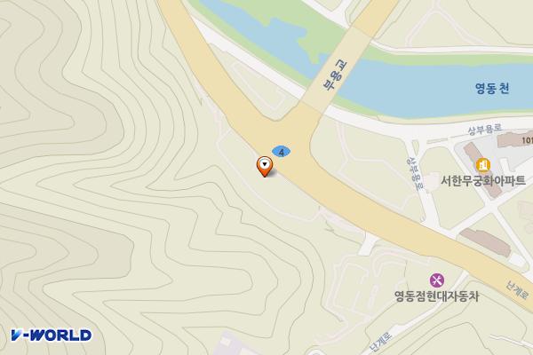 레인보우 주차장 위치 지도 — 충청북도 영동군 영동읍 부용리 산7-3