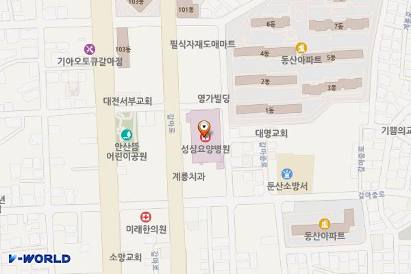 성심요양병원 위치 지도 — 대전광역시 서구 갈마로 45