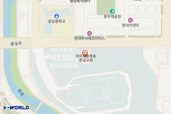 여의도순복음교회 위치 지도 — 경기도 성남시 분당구 불정로 64