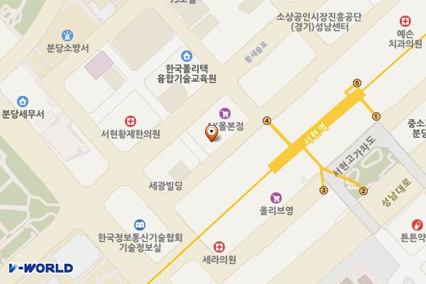 천지오피스텔 위치 지도 — 경기도 성남시 분당구 황새울로330번길 16