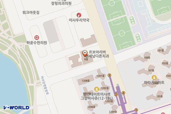 미사푸르지오시티B동 위치 지도 — 경기도 하남시 미사강변중앙로198번길 29