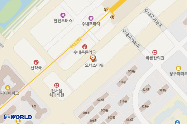 오너스타워 위치 지도 — 경기도 성남시 분당구 황새울로200번길 28