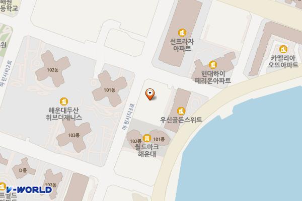 오렌지프라자 위치 지도 — 부산광역시 해운대구 마린시티3로 23
