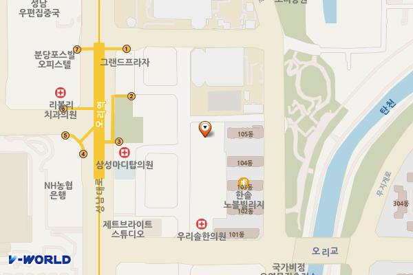 체리빌오피스텔 위치 지도 — 경기도 성남시 분당구 구미로9번길 16