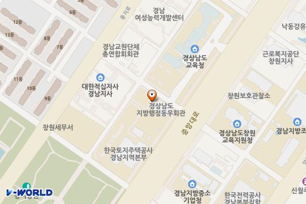 경상남도행정동우회 위치 지도 — 경상남도 창원시 성산구 중앙대로 225