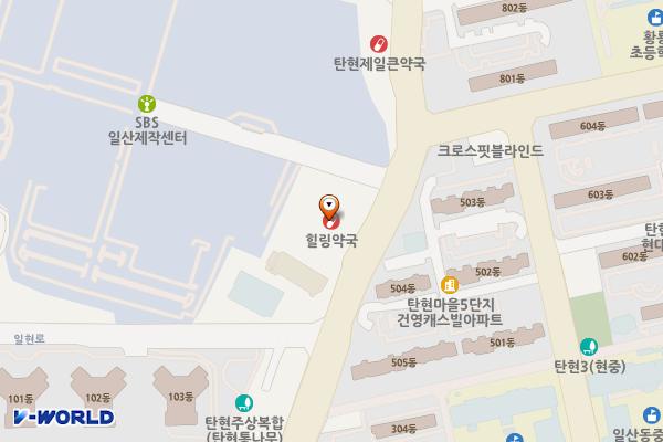 고양시 수암월드 위치 지도 — 경기도 고양시 일산서구 일현로 107