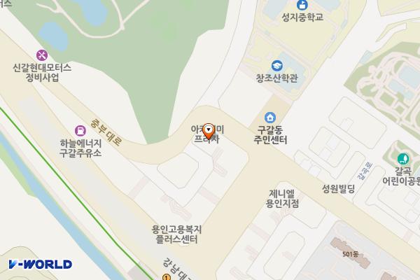 아카데미프라자 위치 지도 — 경기도 용인시 기흥구 강남서로 9