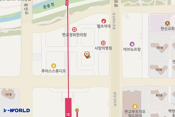 판교푸르지오시티 위치 지도 — 경기도 성남시 분당구 대왕판교로606번길 45