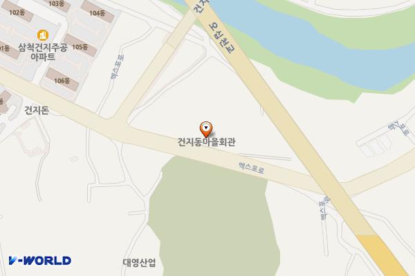 건지동주차장 위치 지도 — 강원특별자치도 삼척시 엑스포로 148, 건지동 주차장 (건지동)