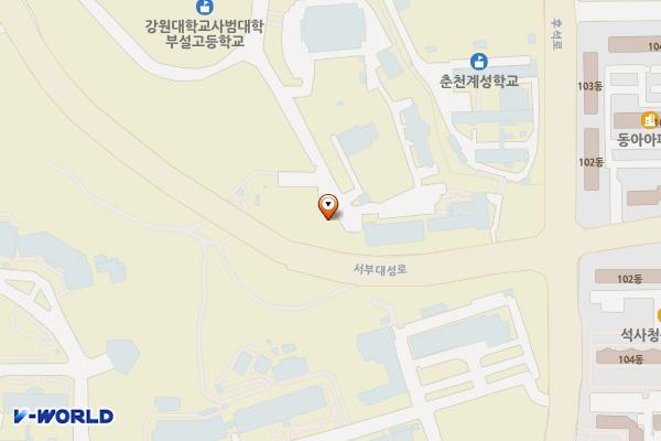 강원대학교 국제인재양성관 위치 지도 — 강원특별자치도 춘천시 서부대성로 257