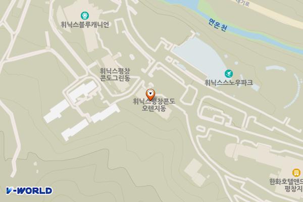 휘닉스평창오렌지동콘도 위치 지도 — 강원특별자치도 평창군 봉평면 태기로 174