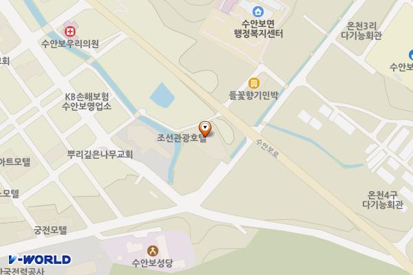글로벌홀딩스(수안보조선호텔) 위치 지도 — 충청북도 충주시 수안보면 조산공원길 99