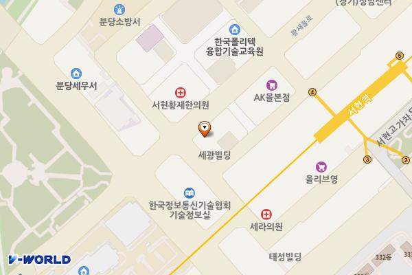 유니퀘스트 위치 지도 — 경기도 성남시 분당구 황새울로 314