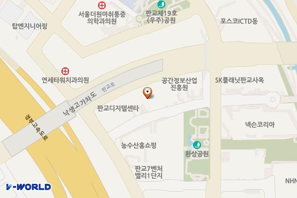 판교디지털센터 위치 지도 — 경기도 성남시 분당구 판교로 242
