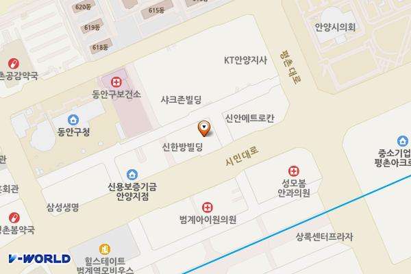 삼성전자디지털센터안양범계 위치 지도 — 경기도 안양시 동안구 시민대로 203