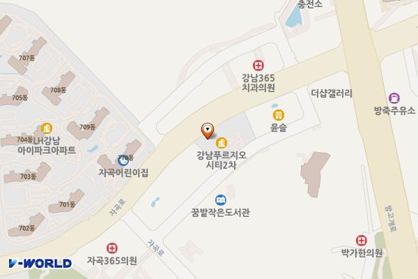 강남푸르지오시티2차 위치 지도 — 서울특별시 강남구 자곡로 192