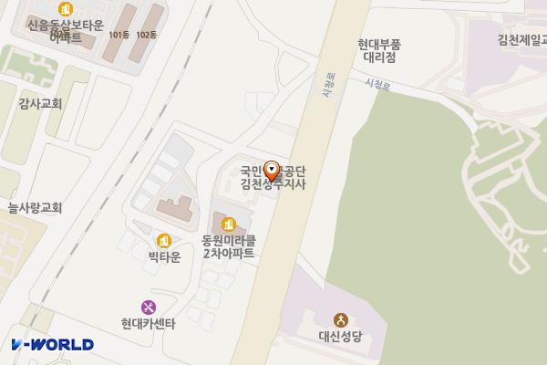 김천상공회의소 위치 지도 — 경상북도 김천시 시청로 137