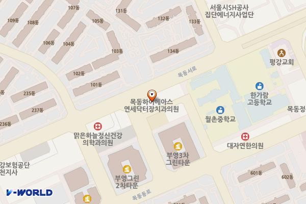 목동하이베라스 위치 지도 — 서울특별시 양천구 목동서로 37