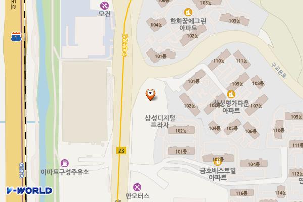 삼성전자디지털센터용인 위치 지도 — 경기도 용인시 기흥구 용구대로 2458