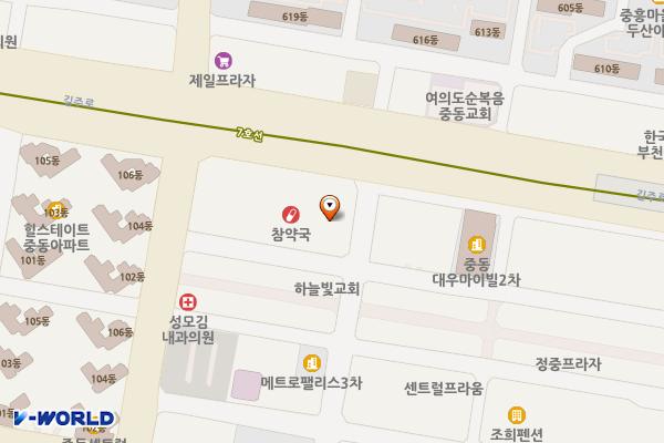 삼성전자디지털센터부천중동 위치 지도 — 경기도 부천시 원미구 길주로 254